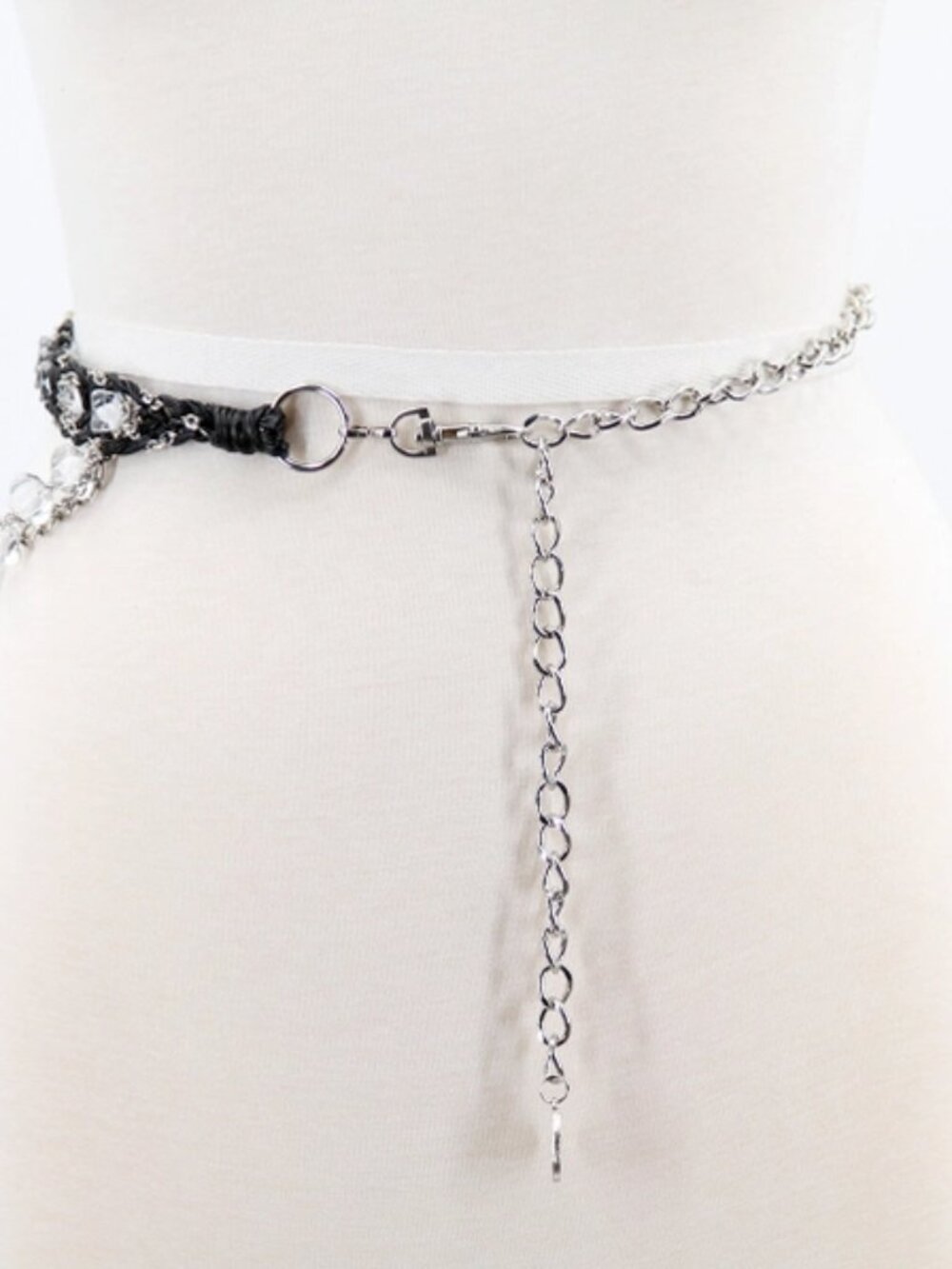 Vintage styles  Braided Chain Belt with Beads black/white  NEW